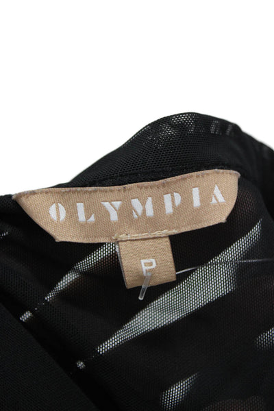 Olympia Womens Sleeveless V-Neck Basic Nylon Tank Black Size PP