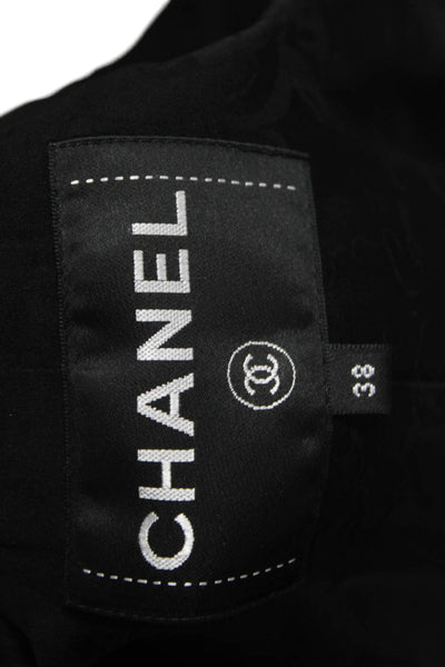 Chanel Women Blouse Black Floral Long Sleeve Button Size 38