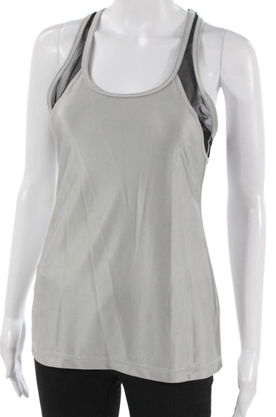 ALALA Women Basic Tank Scoop Neck Sleeveless Gray Polyamide Size S