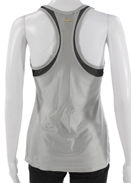 ALALA Women Basic Tank Scoop Neck Sleeveless Gray Polyamide Size S