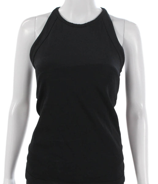 Jonathan Simkhai Women Black Halter Lace Up Nylon Sleeveless Tank Size S