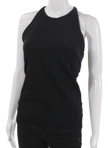 Jonathan Simkhai Women Black Halter Lace Up Nylon Sleeveless Tank Size S