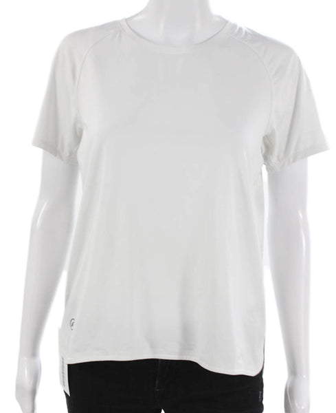 ENDVR Unisex Adults Basic White Polyester Crew Neck Short Sleeve T-Shirt Size S