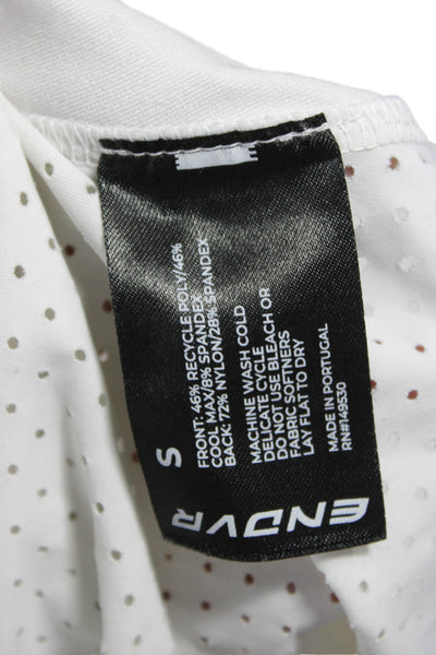 ENDVR Unisex Adults Basic White Polyester Crew Neck Short Sleeve T-Shirt Size S