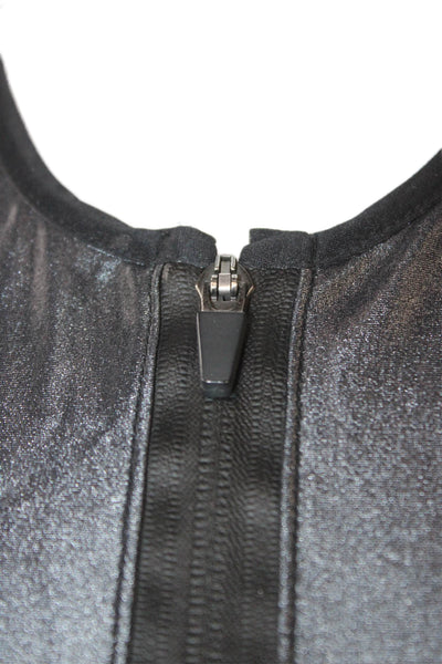 Carbon 38 Womens Black Polyester Blend Sports Bra Sleeveless Round Neck Size S