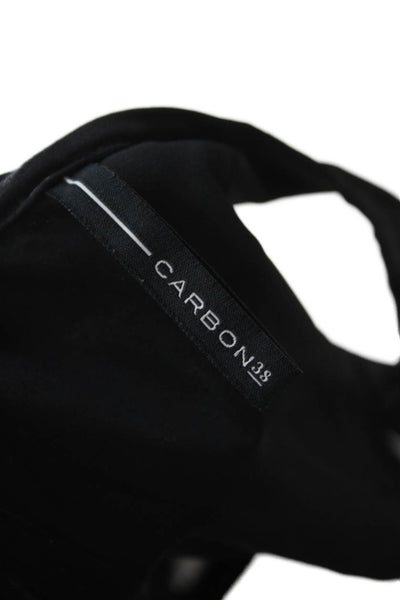 Carbon 38 Womens Black Polyester Blend Sports Bra Sleeveless Round Neck Size S