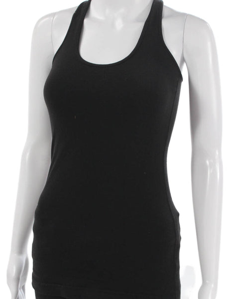 Lululemon Womens Black Scoop Neck Sleeveless Basic Tank Polyester Blend Size 4