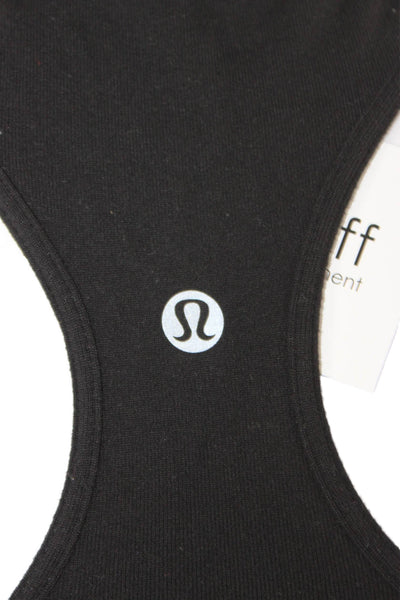 Lululemon Womens Black Scoop Neck Sleeveless Basic Tank Polyester Blend Size 4