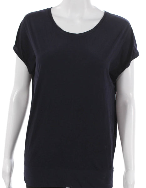 Lululemon Womens Basic Tee Blue Scoop Neck Short Sleeve Polyester Size 4