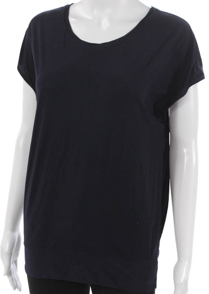 Lululemon Womens Basic Tee Blue Scoop Neck Short Sleeve Polyester Size 4