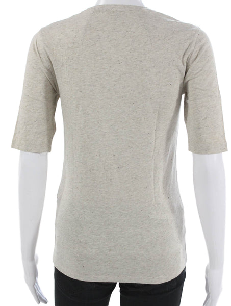 Toteme Womens Beige Cotton Basic Short Sleeve Crew Neck T-Shirt Size S