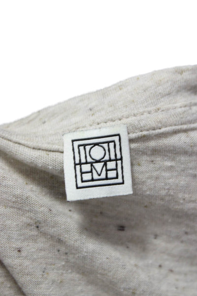 Toteme Womens Beige Cotton Basic Short Sleeve Crew Neck T-Shirt Size S