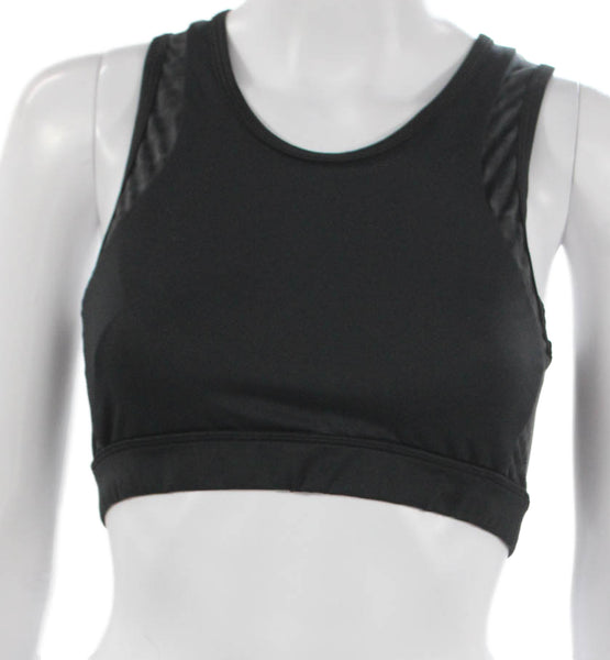 Vie Active Womens Sports Bra Black Animal Print Polyester Size S