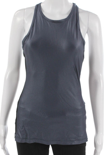 ALALA Women Basic Nylon Gray Round Neck Sleeveless Tank Size S
