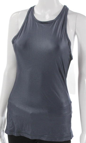 ALALA Women Basic Nylon Gray Round Neck Sleeveless Tank Size S