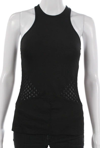 Michi Womens Black Nylon High Neck Sleeveless Basic Tank Petite Size S