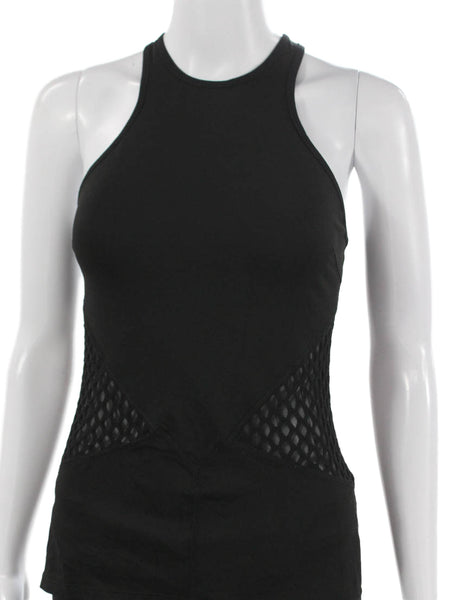 Michi Womens Black Nylon High Neck Sleeveless Basic Tank Petite Size S