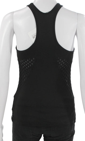 Michi Womens Black Nylon High Neck Sleeveless Basic Tank Petite Size S