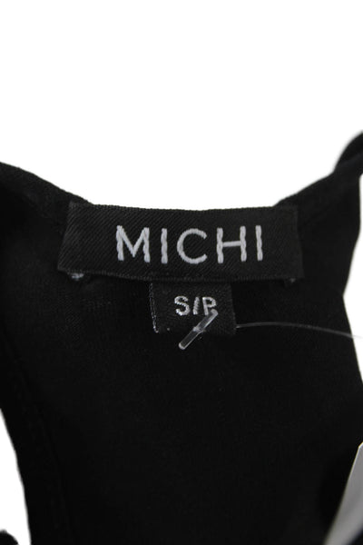 Michi Womens Black Nylon High Neck Sleeveless Basic Tank Petite Size S