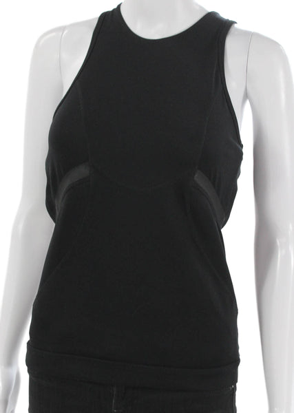 Adidas by Stella McCartney Women Black Basic Tank Polyester Round Neck Size S