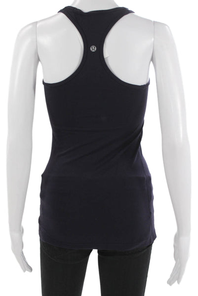 Lululemon Women Basic Sleeveless Scoop Neck Tank Blue Polyester Blend Size 4