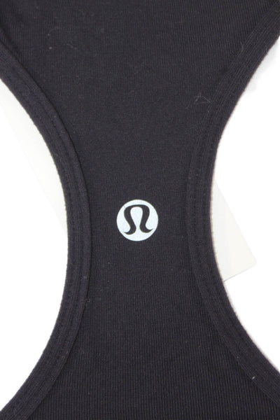 Lululemon Women Basic Sleeveless Scoop Neck Tank Blue Polyester Blend Size 4
