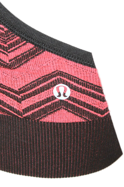 Lululemon Women Pink Chevron Sports Bra Nylon Blend Sleeveless Pullover Size 6