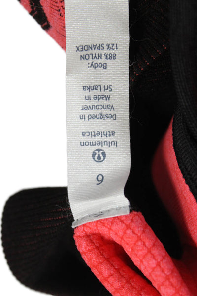 Lululemon Women Pink Chevron Sports Bra Nylon Blend Sleeveless Pullover Size 6