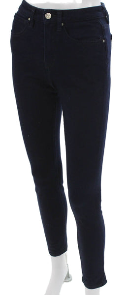 Me + Em Women Skinny Jeans Blue Button Inseam 28 Size 25