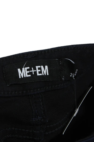 Me + Em Women Skinny Jeans Blue Button Inseam 28 Size 25
