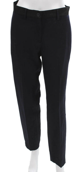 Bottega Veneta Women Dress Pants Blue Virgin Wool Button Size 40