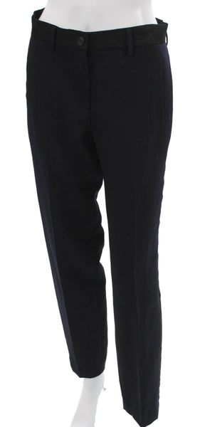 Bottega Veneta Women Dress Pants Blue Virgin Wool Button Size 40