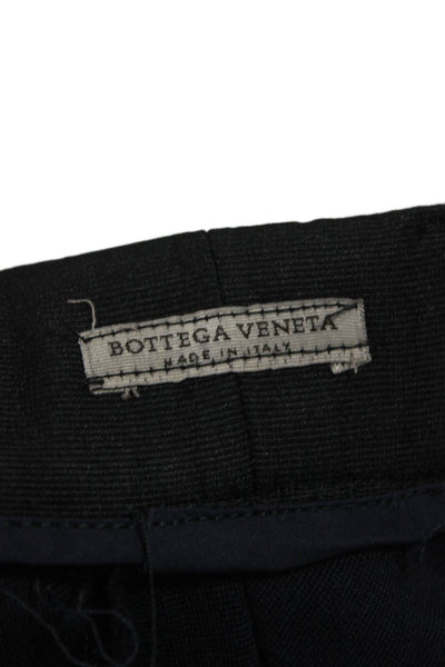 Bottega Veneta Women Dress Pants Blue Virgin Wool Button Size 40