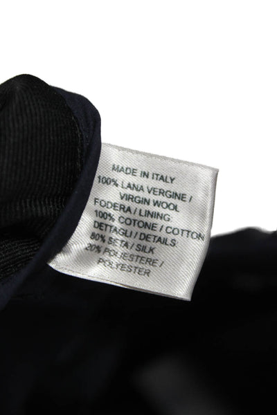 Bottega Veneta Women Dress Pants Blue Virgin Wool Button Size 40