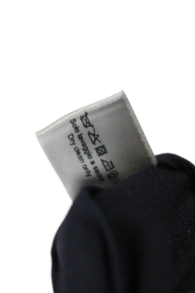 Bottega Veneta Women Dress Pants Blue Virgin Wool Button Size 40