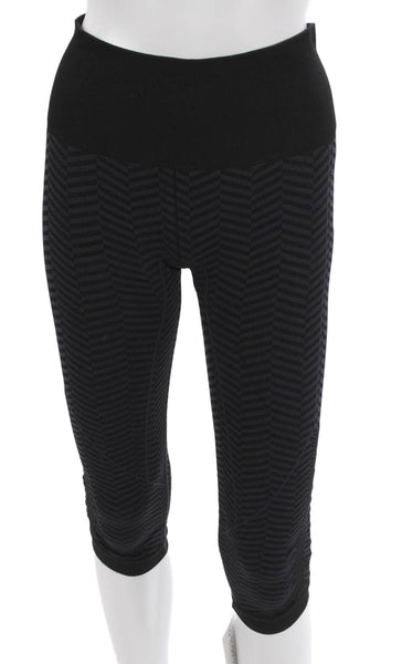 Lululemon Womens Black Chevron Capri Leggings Polyester Blend Size 4