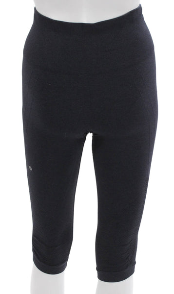 Lululemon Womens Black Capri Leggings Pants Polyester Blend Size 4