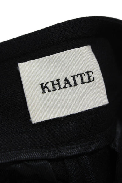 Khaite Womens Ankle Black Viscose Pants Zip Inseam 30 Size 2