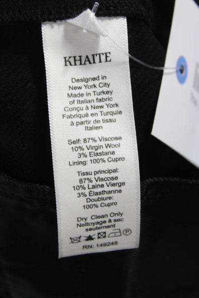 Khaite Womens Ankle Black Viscose Pants Zip Inseam 30 Size 2