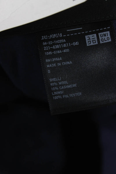 Uniqlo Women Dress Pants Blue Wool Button Size 0