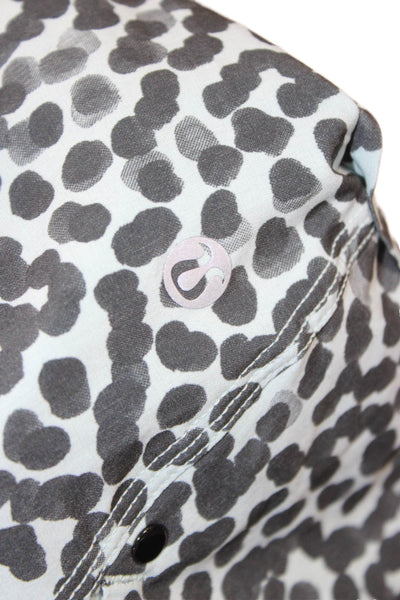 Lululemon Women Athletic Multicolor Spotted Polyester Drawstring Shorts Size 4