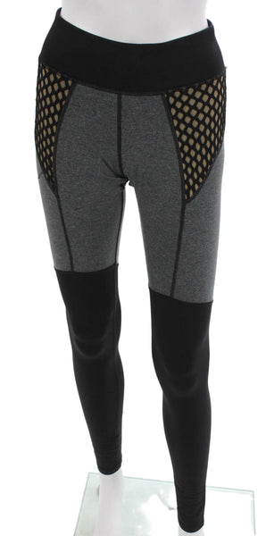 Michi Womens Compression Leggings Gray Colorblock Nylon Size S
