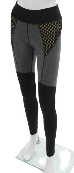 Michi Womens Compression Leggings Gray Colorblock Nylon Size S