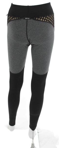 Michi Womens Compression Leggings Gray Colorblock Nylon Size S