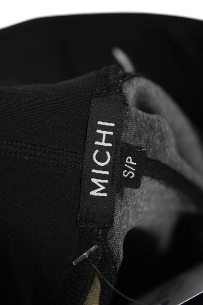 Michi Womens Compression Leggings Gray Colorblock Nylon Size S