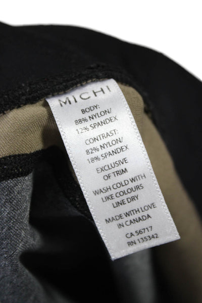 Michi Womens Compression Leggings Gray Colorblock Nylon Size S