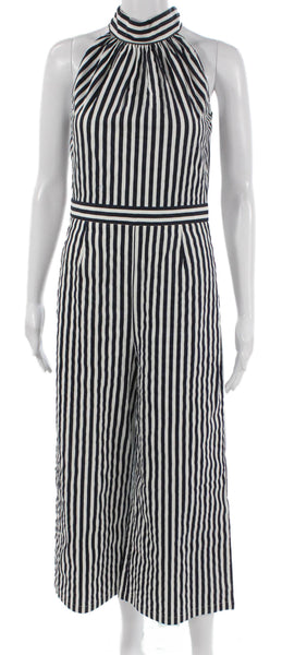 Wyatt Wylde Women Jumpsuit Black Striped Halter Size XS