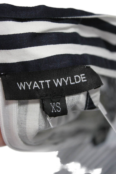 Wyatt Wylde Women Jumpsuit Black Striped Halter Size XS
