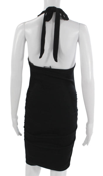 Michael Stars Women Bodycon Halter Dress Black Tie Mini Size XS
