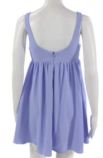 Amanda Uprichard Womens Fit & Flare Mini Dress Purple V Neck Sleeveless Size XS